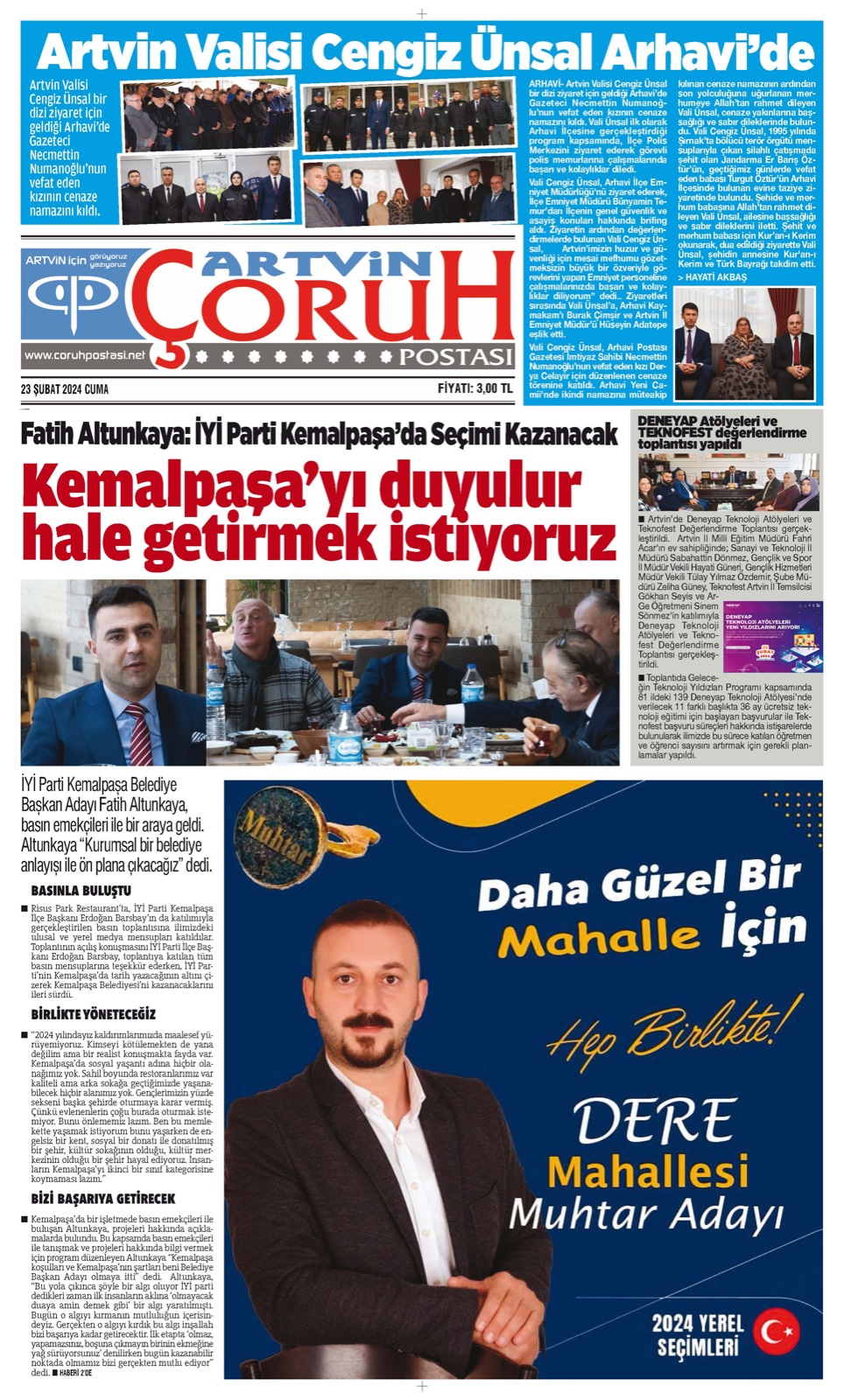 Çoruh Postası Gazetesi Özel Sayı 1