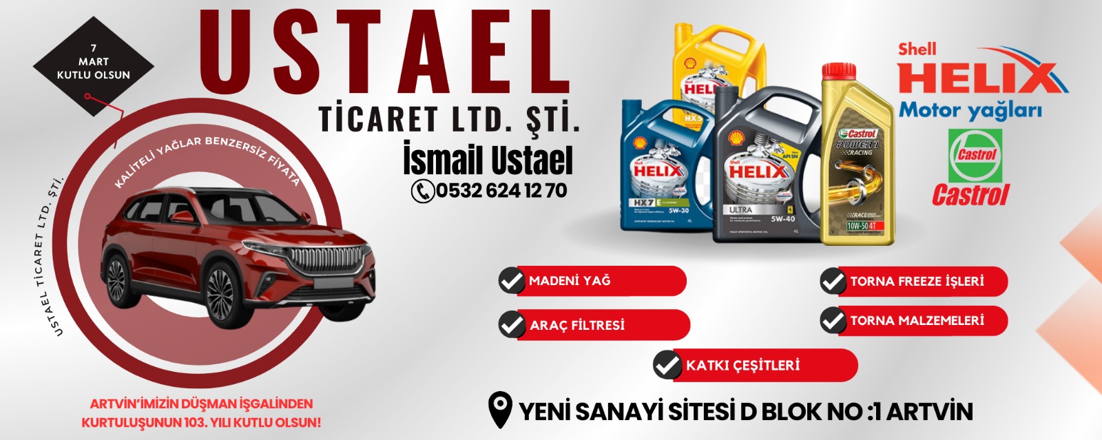 Ustael Ticaret Ltd.Şti'den 7 Mart Kutlama Mesajı